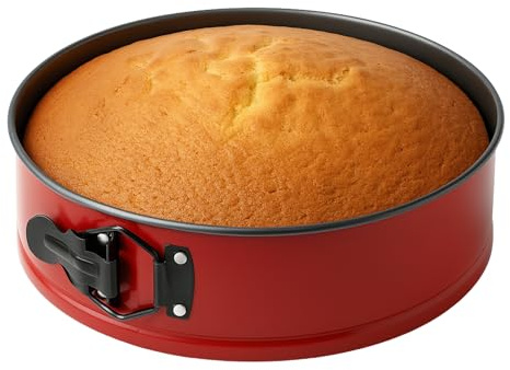 CHEFZOCO Molde repostería Redondo, Molde para Bizcochos, Molde para Horno, Molde Tarta, Molde Pasteles, Soporta hasta 250ºC, Triple capa Antiadherente, Liberación rápida Clip-Clap, Diámetro 22 cm