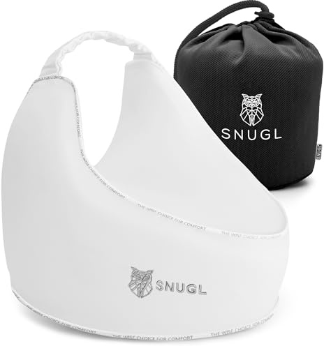 SNUGL cuscino per ginocchia in memory foam – cuscino ortopedico anti-sciatica per dormire di lato | supporto per gambe e schiena con fascia regolabile e federa traspirante rinfrescante (bianco)