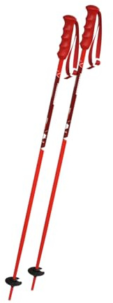 Komperdell Red Peak - Bastones de esquí para niños (talla 105 cm), color rojo