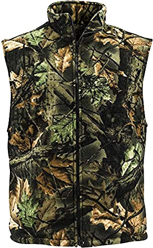 TrailCrest by Treel Men's Camo Full Zip Up Fleece Hunting Vest, 3X