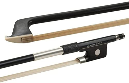 GLASSER Arco de viola, Carbono Grafito, Made in USA, 3000X-12, Cinta de niquel-plata, para 1/2 Viola