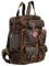 Ruzioon Vintage Buffalo Leder Rucksack Multi Taschen Reisetasche für Männer/Frauen