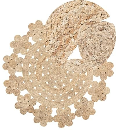 Beliani Teppich Jute beige rund ⌀ 120 cm Birecik