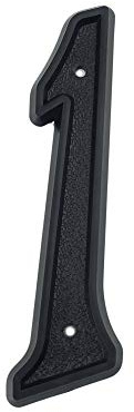 HASWARE Número de casa de 5.5 pulgadas (139mm) Números de puerta modernos Números de dirección de casa de calle, Plástico ABS negro (1)