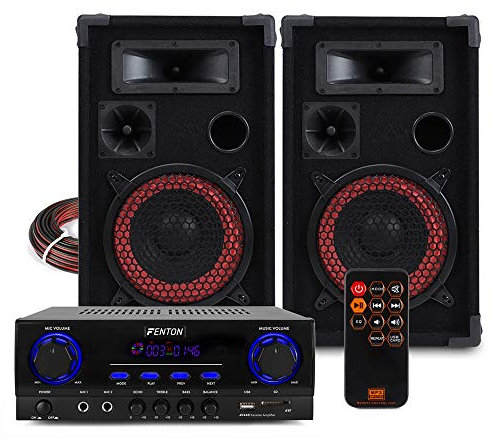 MAX XEN-3508 HiFi Home Audio System with Passive 500W Party Speakers, Bluetooth Stereo Amplifier, Multimedia Player & Karaoke Functionality - Complete Sound System for Music & Entertainment