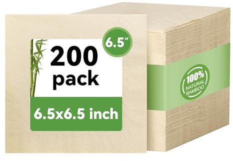 MORGIANA Eco Servietten 200 Stück | Hochwertige Papier 2-Lagen Servietten Biologisch Abbaubar | Party Restaurant Weihnachten（33 x 33CM）