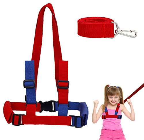 RosewineC Laufgeschirr und Sicherheitsleine, Anti-Verlust, Baby-Sicherheitsgeschirr für Kinder, Kleinkinder, Kinder-Leine, Handgurt, Sicherheits-Handgelenk-Verbindung, Baby-Leine (Rot + Blau)