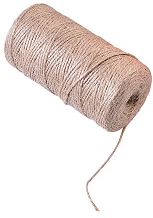 Tbkoly Natürliche Jute-Schnur, Hanfseil, 100 m, natürliches Jute-Hanfseil, Heimdekoration, DIY-Bastelschnur, dekoratives Seil, 2 mm, 3-lagig, handgefertigt, Gartenarbeit
