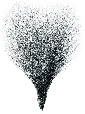 PARTY DISCOUNT NEU Brusthaar-Toupet de Luxe, handgeknüpft, aus Kunsthaar, schwarz