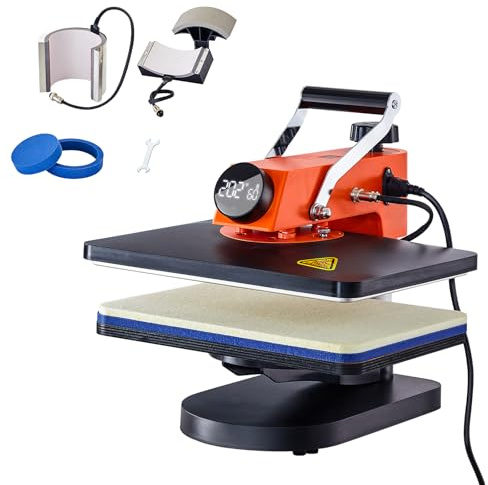 VEVOR Máquina de Prensa de Calor Multifunción 42 x 40 x 39 cm, 5 en 1 para DIY Camisetas, Sombreros, Tazas