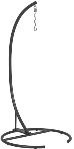 Outsunny Soporte para Silla Colgante de Huevos Marco de Silla de Colgante de Acero Soporte para Silla Columpio con Base Estable Carga 150 kg para Interior y Exterior Ø102x195 cm Negro