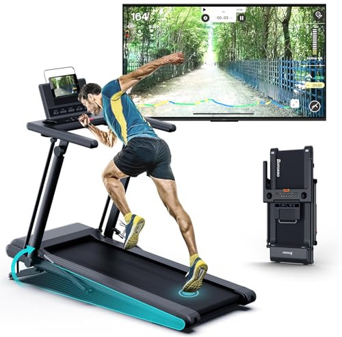 BOTORRO R5PRO Laufband für Zuhause mit Steigung Klappbar Laufbänder Max 265LBS Belastbar mit 44 Tage-Kinomap 12 Steigungsstufen Multifunktional LED-Display und Bluetooth Lautsprecher Ohne Installation