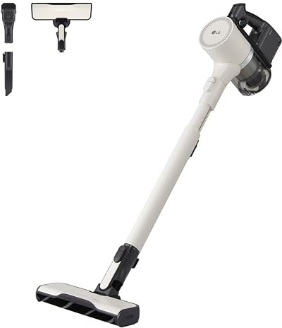 LG A9K-LITE1C - Aspirador Escoba Kompressor, Aspiradora con Sistema de Compresión de Polvo, 220W Succión, Turbo Ciclónico Axial, Cepillo luz LED, hasta 1.04L de capacidad, Beige
