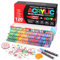 Gunsamg 120 Colors Acrylic Paint Marker Set – Water-Based Paint Pens with Flexible 1-5mm Brush Tip for Rock, Ceramic, Glass, Stone, Metal, Fabric Painting