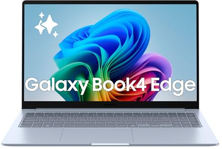 Samsung Galaxy Book4 Edge Ordinateur Portable avec IA 15.6’’, Copilot+ PC, Snapdragon X Plus (8-Core), Mémoire 16 Go, Stockage 256 Go, Gris Glacier