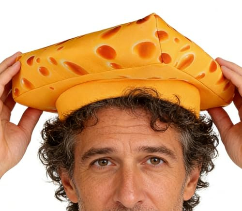 Cappello da formaggio, morbido e divertente, realistico, per feste di cheesecake, per trucco, feste, spettacoli, Halloween, cosplay, festival, Natale, vacanze, giardino