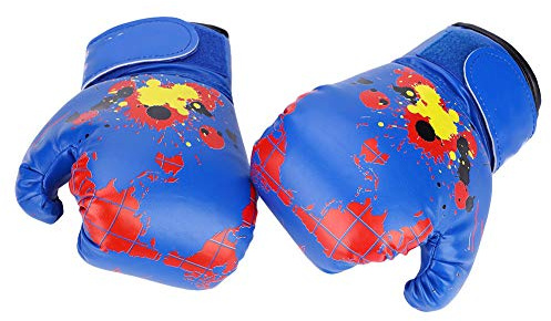 Ghzste Guanti da grappling per bambini, ragazzi, ragazze, bambini, guanti da boxe, guanti da combattimento (blu)