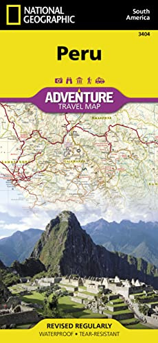 Peru Adventure Map by National Geographic – Waterproof Travel Map with Roads, Trails, Machu Picchu & National Parks – Foldable Hiking & Backpacking ... (National Geographic Adventure Map, 3404)