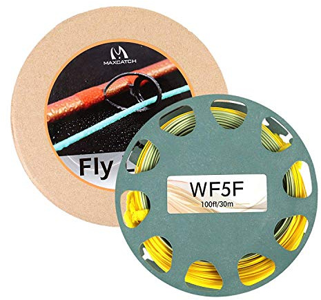 MAXIMUMCATCH Fly Line Gold Weight Forward WF2/3/4/5/6/7/8F 90-100F With 2 Welded Loop (WF5F)