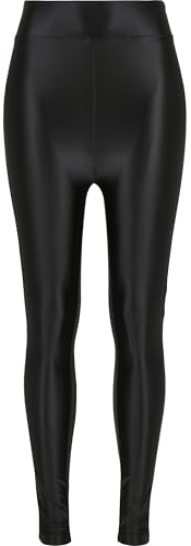 Urban Classics Women's Ladies Highwaist Shiny Metalic Leggings Trouser, Black, S