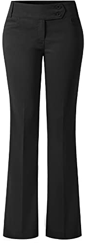 Design by Olivia Women's Ultra Stretch Comfy Millennium Bootcut Dress Pants Work Business Office Trousers Black XS