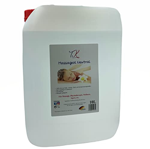 Aceite de masaje neutro para masajes, bienestar, fisioterapia, spa, etc., 10 l de calidad farmacéutica (10 L)
