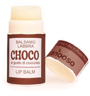 Enooso - Baume a Levre Hydratant Naturel pour Levre Gercées CHOCOLAT, Soins Pour Les Lèvres à Protection Longue Durée, Stick levre Ski, Lip Balm Vegan 100%, Stick Levres Hydratant, 10 ml
