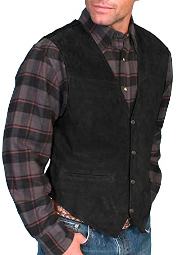 ZDSUHYIW Elegante chaleco de traje de pana para hombre, chaleco de traje de hueso de arenque, chalecos sin mangas, chalecos de negocios, boda, hombre, chaleco formal de algodón, clásico, monocolor, 01