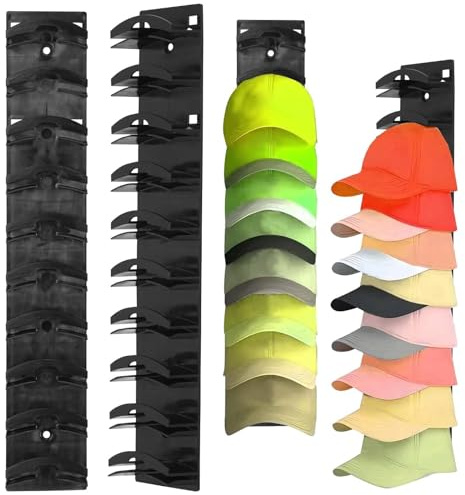 TayBong Porta Cappelli da Parete Autoadesivo - Organizer per Cappelli, Cappelliera Autoadesivo, Fino a 20 Cappelli (2 Pezzi) per Porta, Armadio, Camera​
