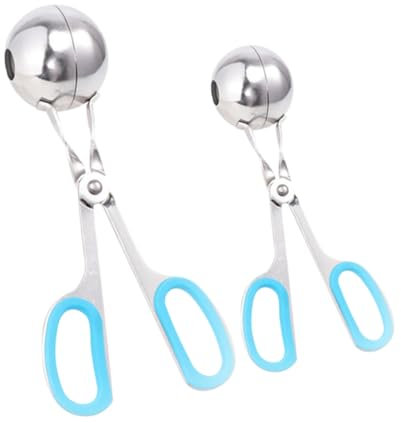 ULTECHNOVO 2pièces Pince à Boulettes De Viande Acier Inoxydable Pratique Pour Cuisine Lot De s Et Bleu Pour Préparer Boulettes De Viande Poisson Crevettes