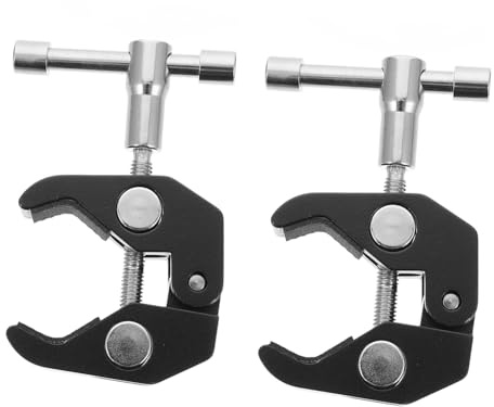FUNNETOYU Lot De 2 Pinces à Crabe Multifonction Support De Fixation pour Caméra Grand Format Professionnel Anti-dérapant pour Trépied Éclairage Équipement Photo Noir