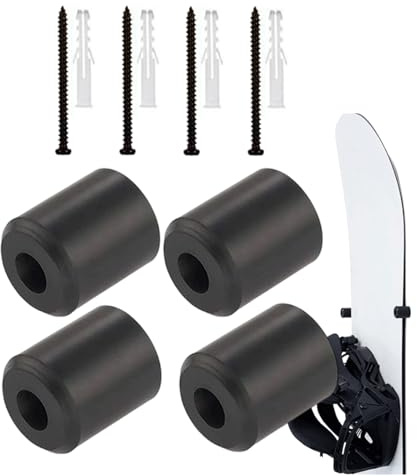 Snowboard Wall Hanger – Ski Board Mount, 4-Piece Rubber Protection, Binding-Safe Design | Indoor Storage For Living Room Bedroom Apartment Dorm Basement Teens Adult Sports Display
