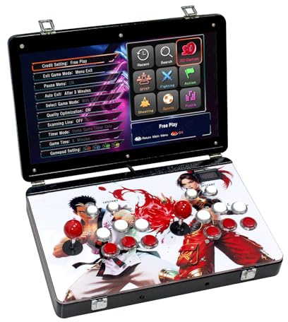 30000 en 1 Boîte métallique portable 3D Arcade Console de jeu vidéo pliable Ordinateur portable écran 19 Rétro Console de jeu électronique avec fonctions de recherche/cache/pause