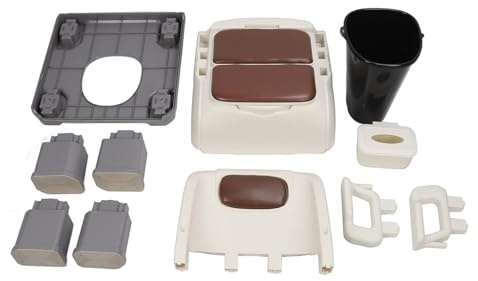 Inodoro portátil para adultos en cuclillas, silla de cuclillas extendida, cubos huecos, inodoro móvil, asiento de sofá, color marrón.