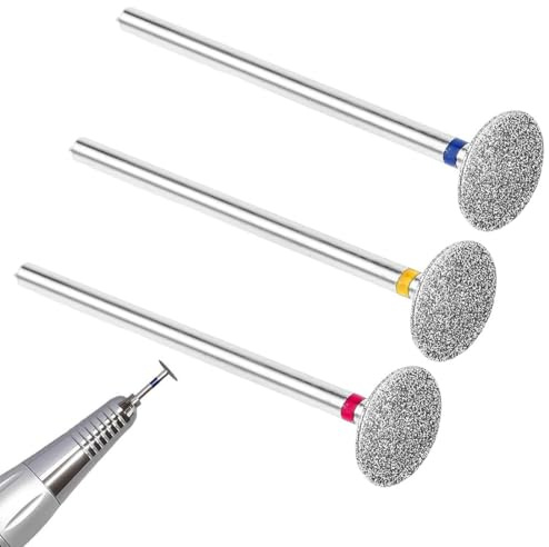 KRFWGUU Punte Fresa Per Unghie,3 Pezzi, Disco Abrasivo Per Manicure, Testa Di Macinazione A Forma Di Piattino A T, Per Unghie Pelle Morta Tacco