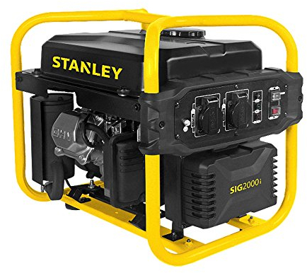 Générateur Stanley Inverter, 2 000 W, 2 800 tr/min, générateur de courant, générateur de secours, moteur 4 temps et 1 cylindre refroidi par air, réservoir de carburant 10 l, fonctionne à l'essence, st