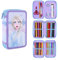 CERDÁ LIFE'S LITTLE MOMENTS - Federmäppchen 3 Fächer Mädchen mit Frozen Design | Befüllt mit allen nötigen Schulmaterialien für die Vor- und Grundschule - Offiziell lizenziert von Disney