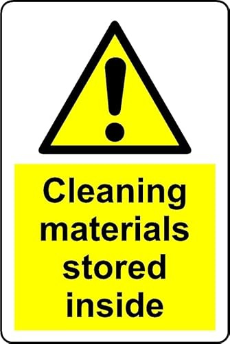 Cleaning Materials stored Inside Safety Sign - Self Adhesive Sticker (200mm x 150mm)
