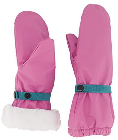 lovely lemon gefütterte Regen-Fäustlinge - wasserdichte & Winddichte Outdoor Schnee Handschuhe für Babys & Kleinkinder - One Size, Rosa