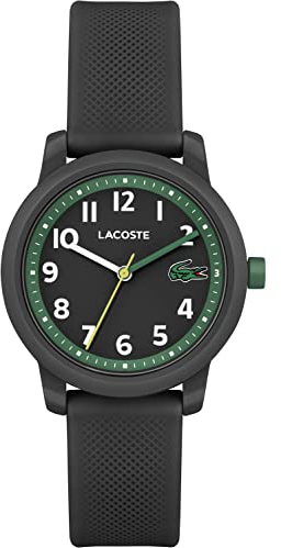 Lacoste Analog Quarzuhr für Kinder Kollektion LACOSTE.12.12 Kids mit Schwarzes Silikonarmband - 2030042