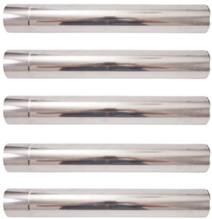 BEAUTIFABLE Lot de 5 tuyaux de cheminée en acier inoxydable, Ø 6 cm, tube de poêle rond en acier inoxydable, tuyau de cheminée de rénovation, tuyau d'échappement pour une évacuation sûre des gaz de