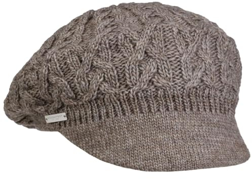 Seeberger Cable Knit Uni Ballonmütze Strickmütze Wintermütze Schirmmütze (One Size - Taupe)