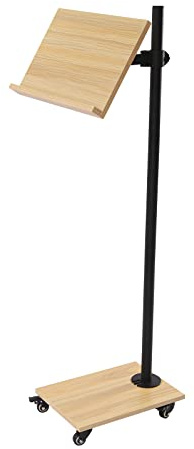 LUNICASHA Atril de Madera para Leer, Soporte para Altavoces Con Ruedas, Soporte de Lectura, Bandeja para Libros de Cocina
