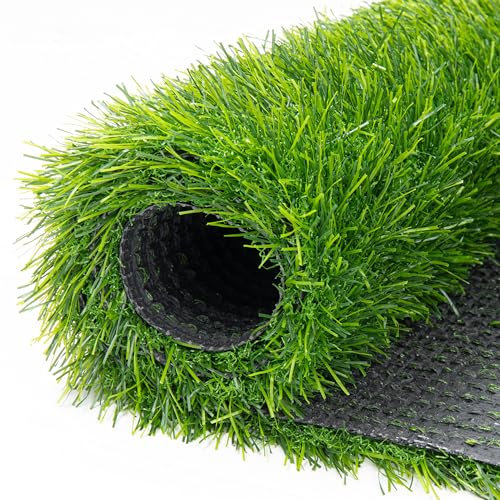 TAPISO Canyoo Gazon Synthétique Extérieur au Mètre Tapis Gazon Pelouse Artificielle Terrasse Balcon Jardin Vert Résistant aux Intempéries Épaisseur 30 mm 100 x 100 cm