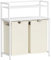 Lifewit Wäschekorb 2 Fächer, 95L/47.5 x 2L Wäschesammler mit 2 Ablage, Laundry Baskets mit herausziehbaren Säcken, Wäschesortierer für Waschküche Schlafzimmer, Weiß