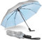 NINEMAX UV Parapluie Pliable Incassable Soleil Anti Vent,Parapluie de Voyage Automatique Pour Hommes Femmes Petite Taille(Bleu Clair)