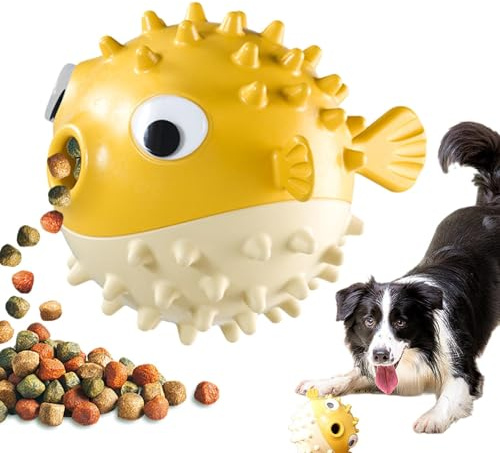 Juguete para Perros Interactivo y Resistente, Juguete para morder para Perros - Juguetes masticables agresivos de Goma en Forma de Globo para Perros | Juguete mordedor para Cachorros, dispensador