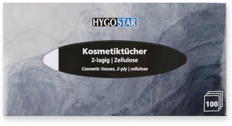 4000 Stück Hygostar Kosmetiktücher, 2-lagig | Zellulose, weiß, L: 20,5cm, B: 19,5cm, 100 Stück/Packung, Kosmetiktücher, Taschentücher, Papiertücher