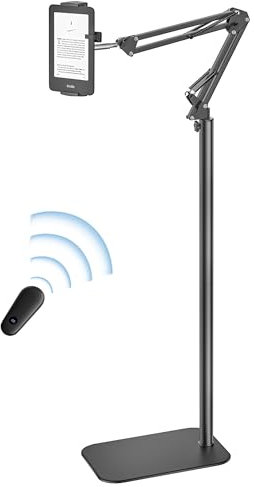 VOLTIFYMAX Supporto da pavimento per tablet con giradischi Kindle, supporto regolabile per tablet per accessori Kindle, iPad/Mini/Pro Phone, Samsung Galaxy, regalo per ereader, dispositivi da 4,7 a 13