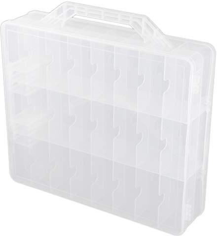 Iyalezirk 48 Celdas Organizador de Esmalte de UñAs de 2 Suministros de UñAs Transparentes PortáTiles Caja de Almacenamiento de Costura Caja de Almacenamiento Ajustable